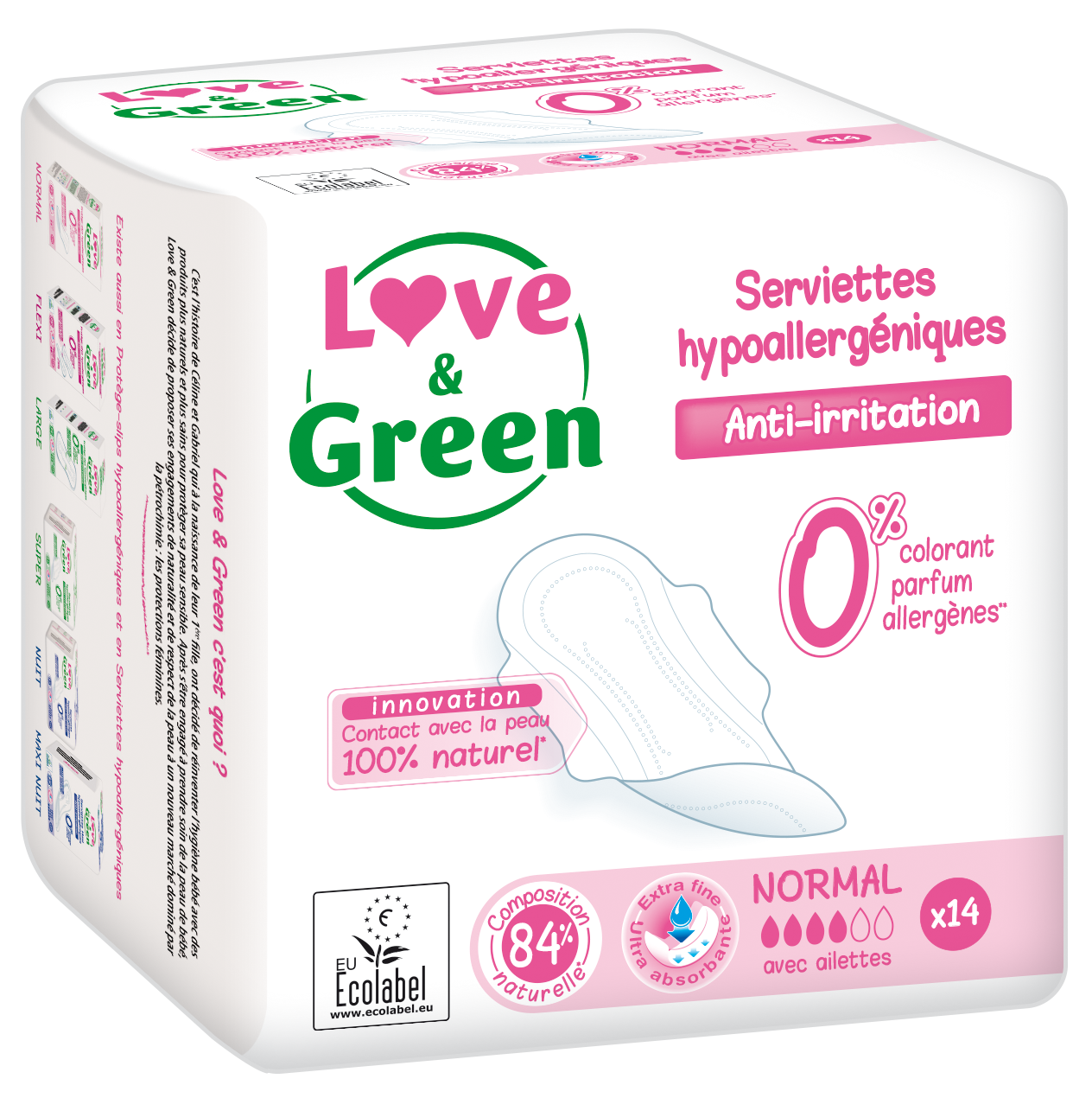 Love and Green - Assorbenti flusso normale con ali