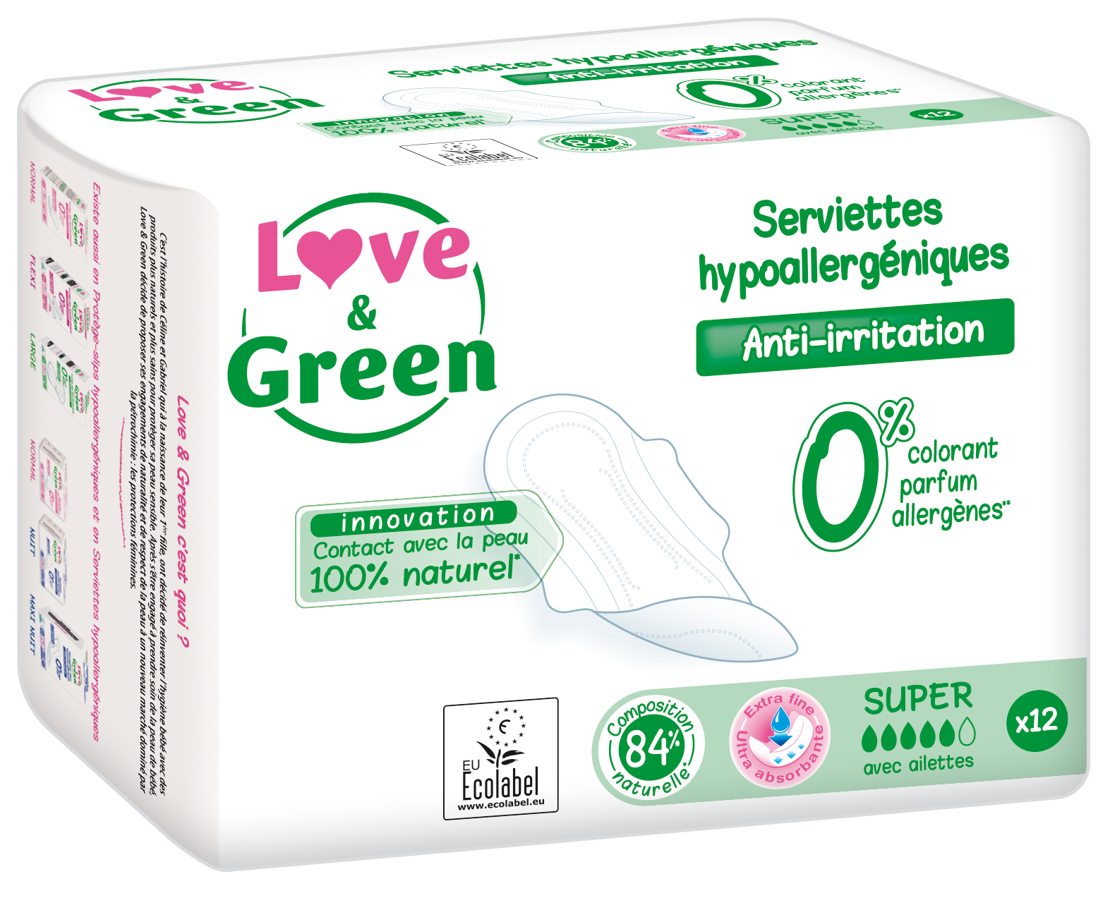 Love and Green - Assorbenti flusso super con ali