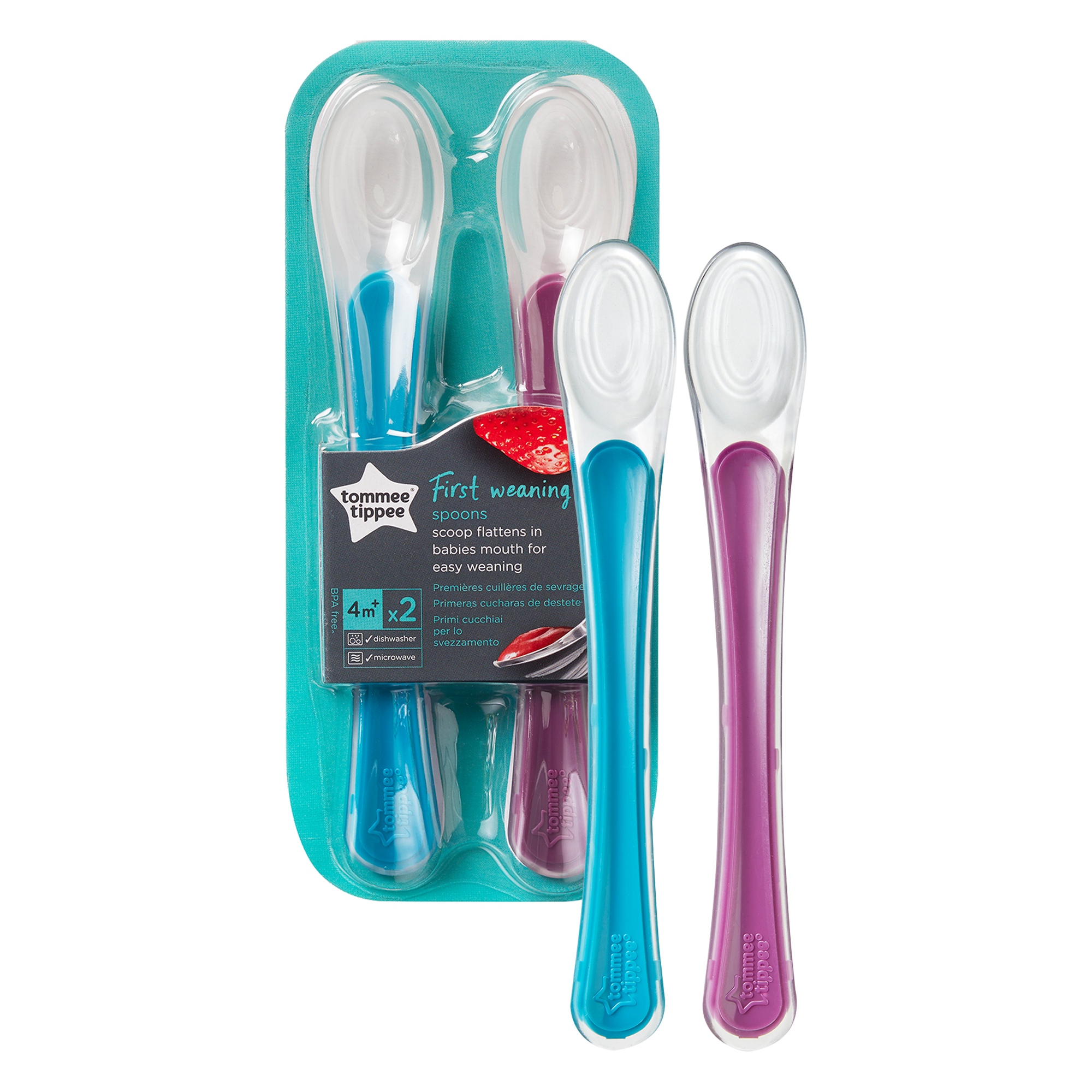 Tommee Tippee - Cucchiai per lo Svezzamento 4m+ punta ultramordiba