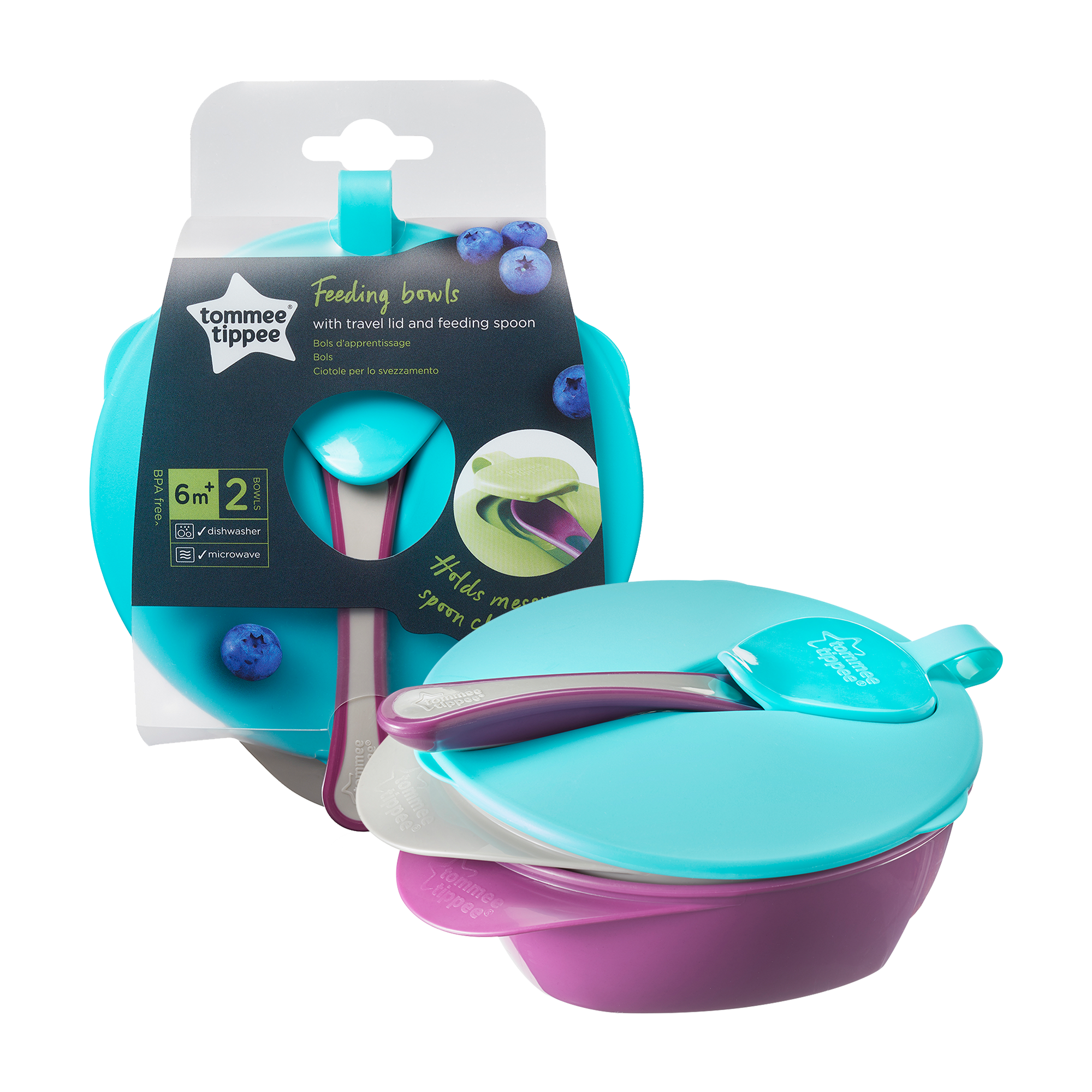 Tommee Tippee - Ciotola per lo svezzamento con coperchio ermetico e cucchiaio
