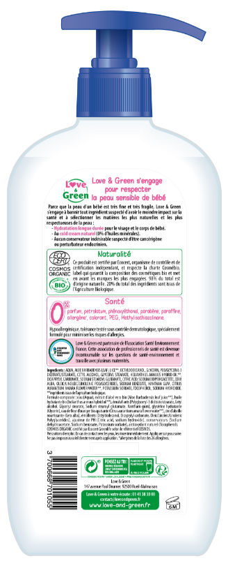 Love and Green - Crema Idratante Viso e Corpo - 500ml - immagine 2