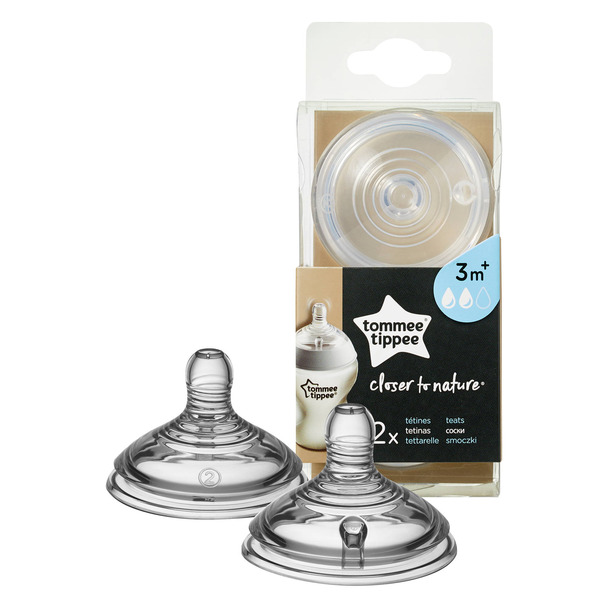 Tettarelle Closer to Nature - 3m+ flusso medio - Tommee Tippee
