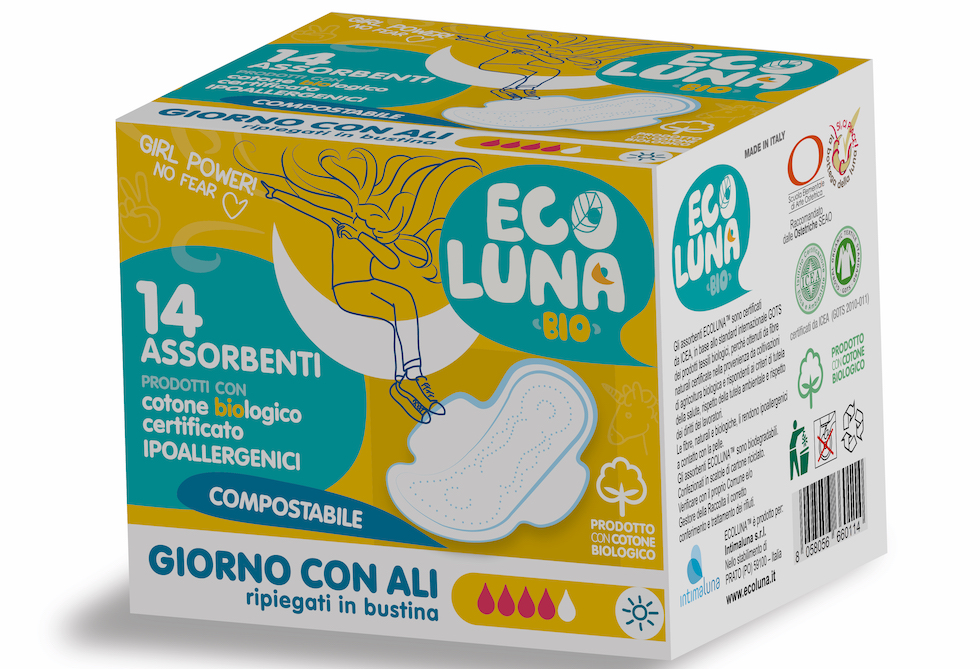 Eco Luna bio - assorbente giorno con ali - 14 pezzi