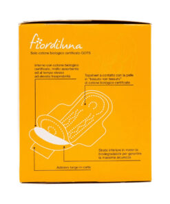 assorbenti in cotone biologico fior di luna, flusso giorno con ali