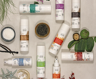 linea innovattivi eco bio per pelli delicate, shamppo, balsamo, bagnoschiuma, deodoranti e crema mani