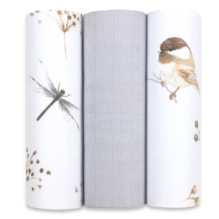 set di pannolini in mussola ander uccellini