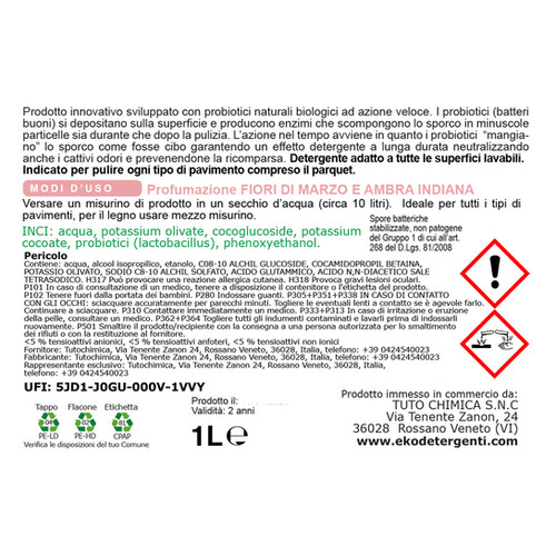 Pavimenti liquido con probiotici inci