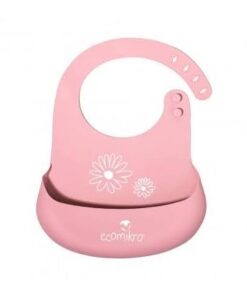 Bavaglino in silicone con tasca EcoMikro margherita