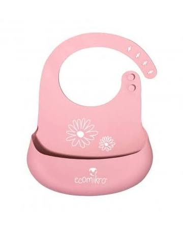 Bavaglino in silicone con tasca EcoMikro margherita