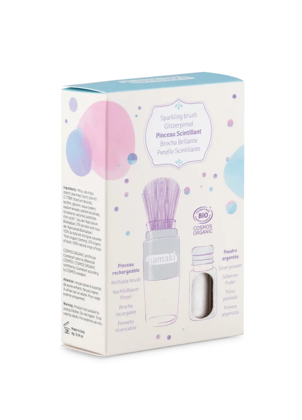 Polvere scintillante con pennello magico Argento