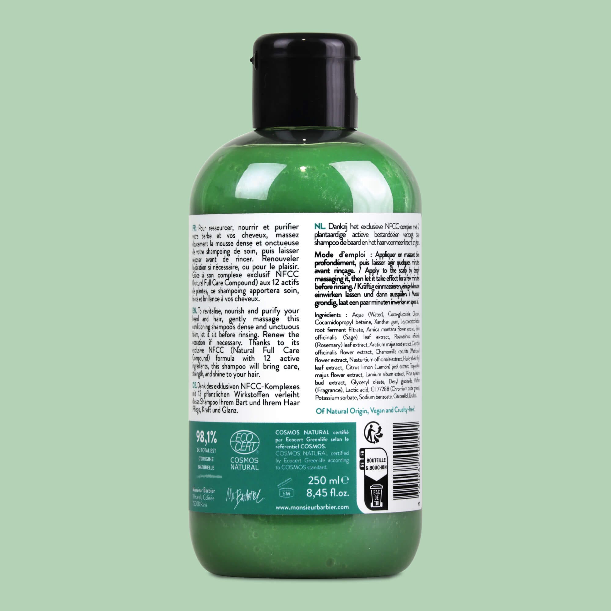 FULL CARE Shampoo per barba e capelli - monsieur barbier