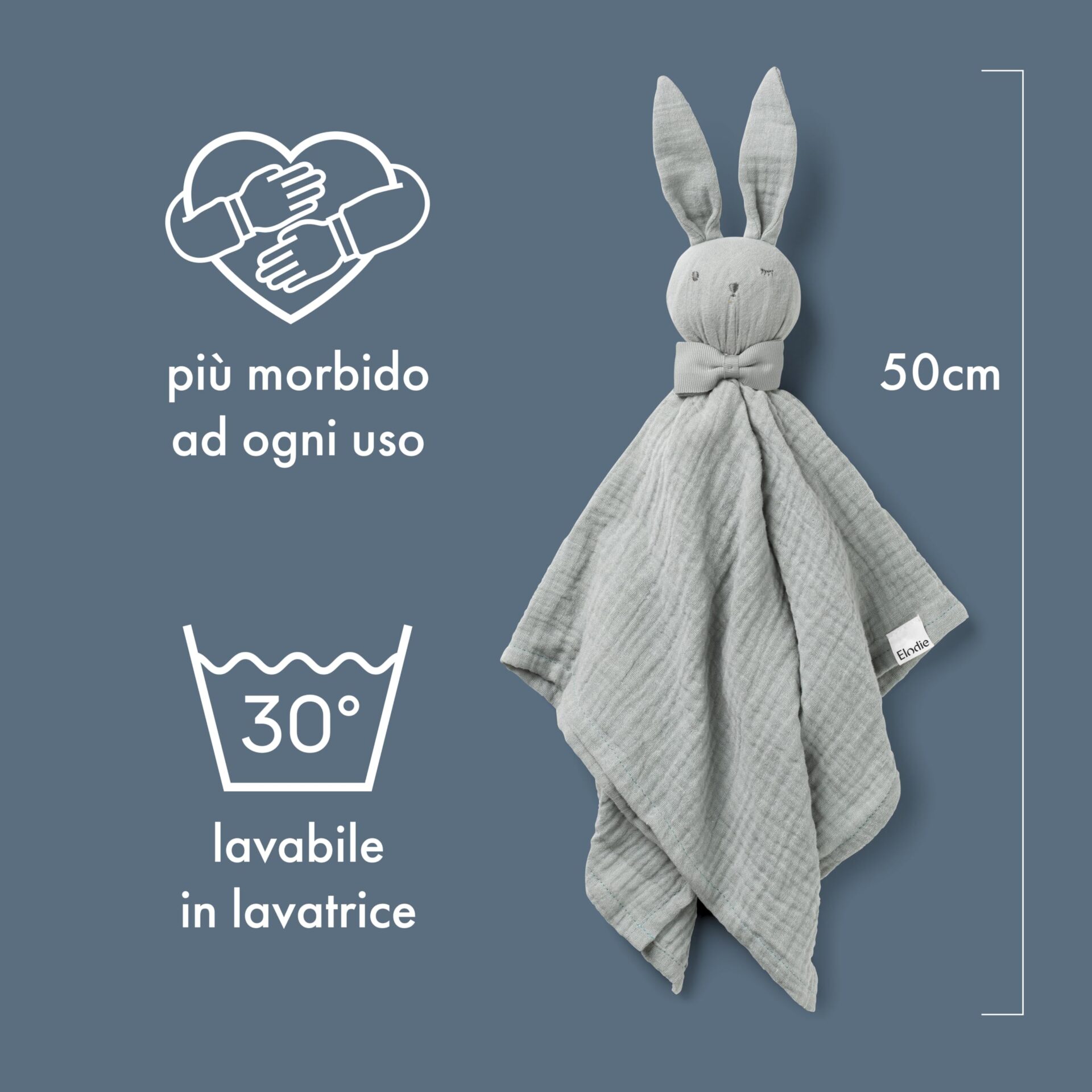 doudou coniglio in mussola